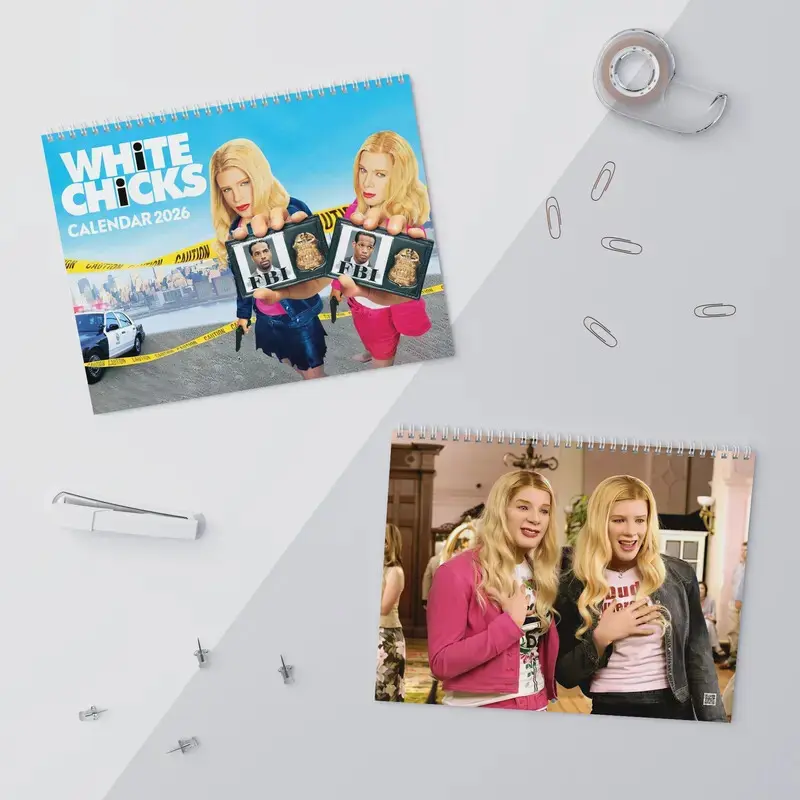 Whitee Chickss 2027 Calendar, Funny Movie Quote Wall Planner, Comedy Film Monthly Calendar, Retro Gift for Friends and Fans