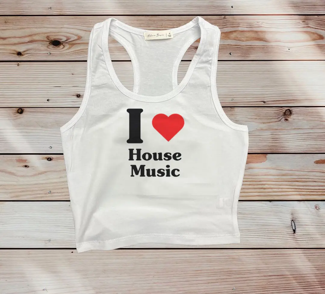 I Love House Music Cropped Tank Top