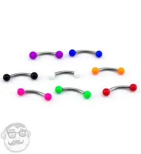 Double Color Ball Titanium Curved Barbell
