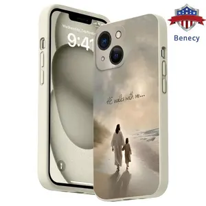 Straight Edge TPU Phone Case for iPhone 15 16 14 Pro Max 13 12 11 XR XS Plus E Companion Pattern Drop Protection Shockproof Soft Liquid Silicone Smartphone Cover