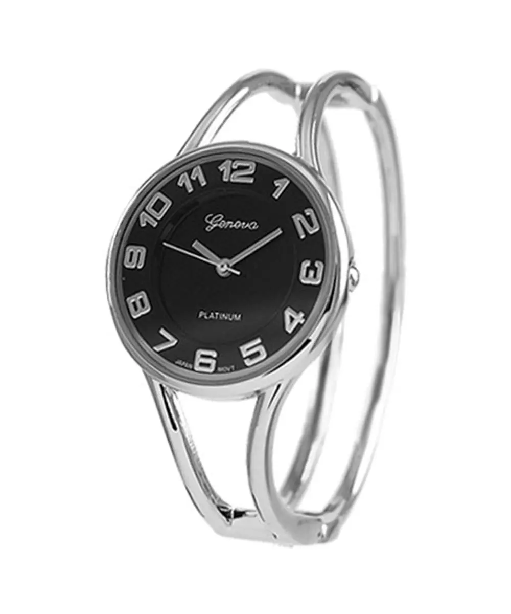 Geneva Platinum Polished Bangle Women's Watch