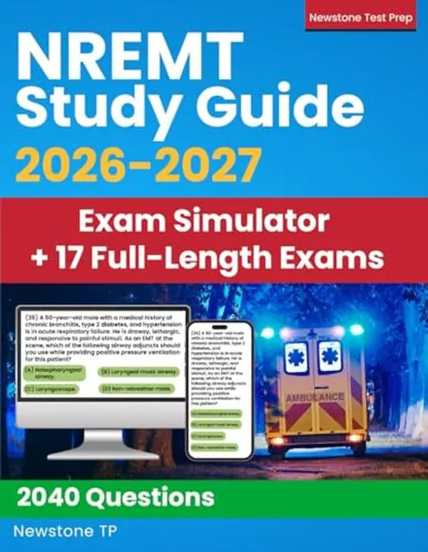USED Book - NREMT Study Guide: Complete Review + 2040 Questions and Detailed Answer Explanations for the EMT Exam (Exam Simulator + E-Learning Access) by Newstone TP (Paperback) - english