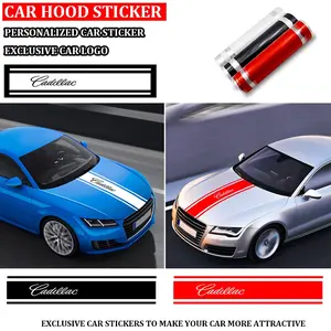 Cadillac Car Model Specific Hood Decal Sticker, Classic Logo, Thin Film Material, Non-Damaging Original Paint Accessory