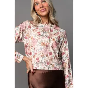 Blushin' Bloom Cardigan - Floral Print Slim Fit