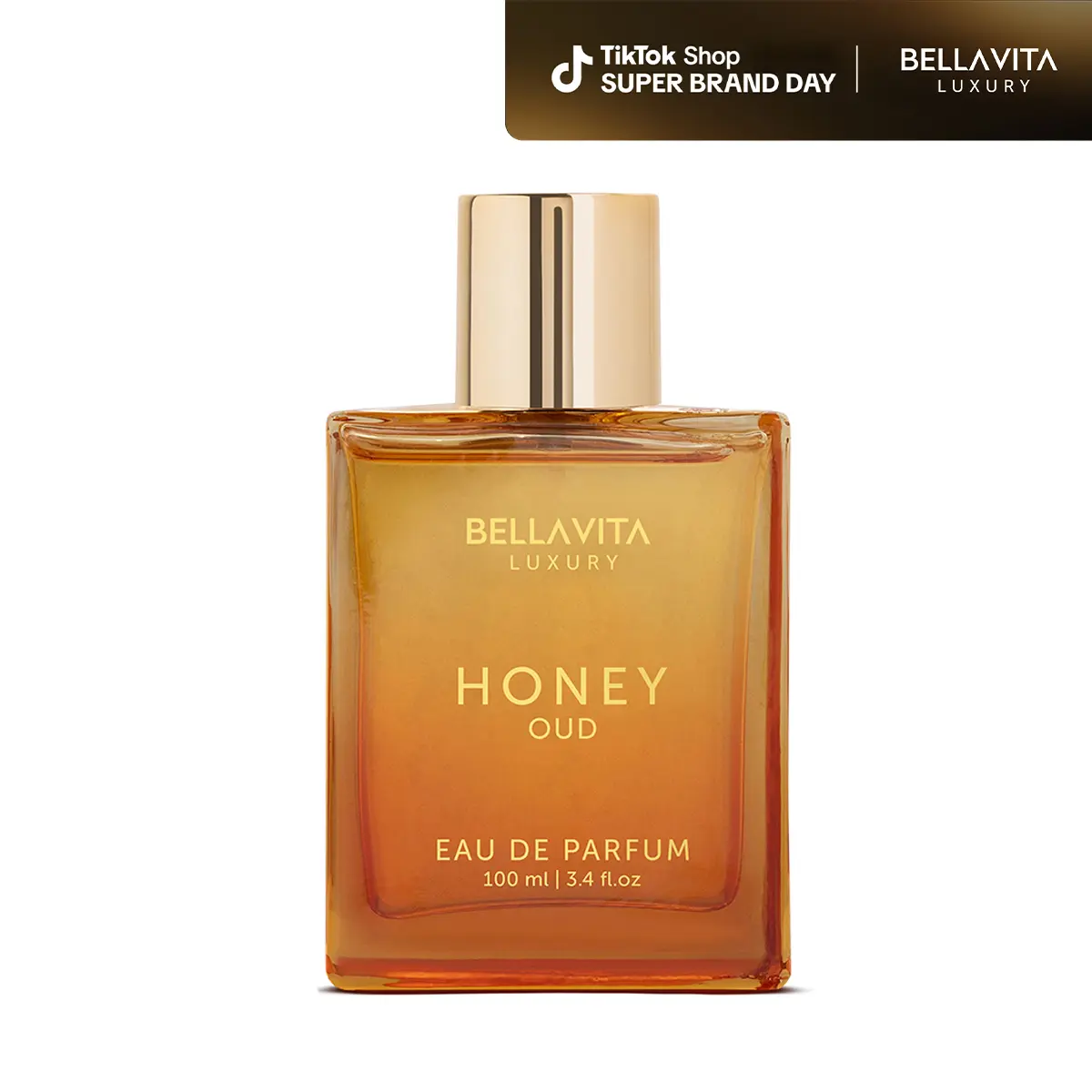 Bella Vita Luxury's Honey Oud | Eau de Parfum 100ml (3.4 fl oz) | Patchouli, Vanilla, Bergamot | Floral & Spicy | Made with Clean & Vegan Essentials Oils | Cruelty Free Fragrance Perfume | Super Brand Day Exclusive