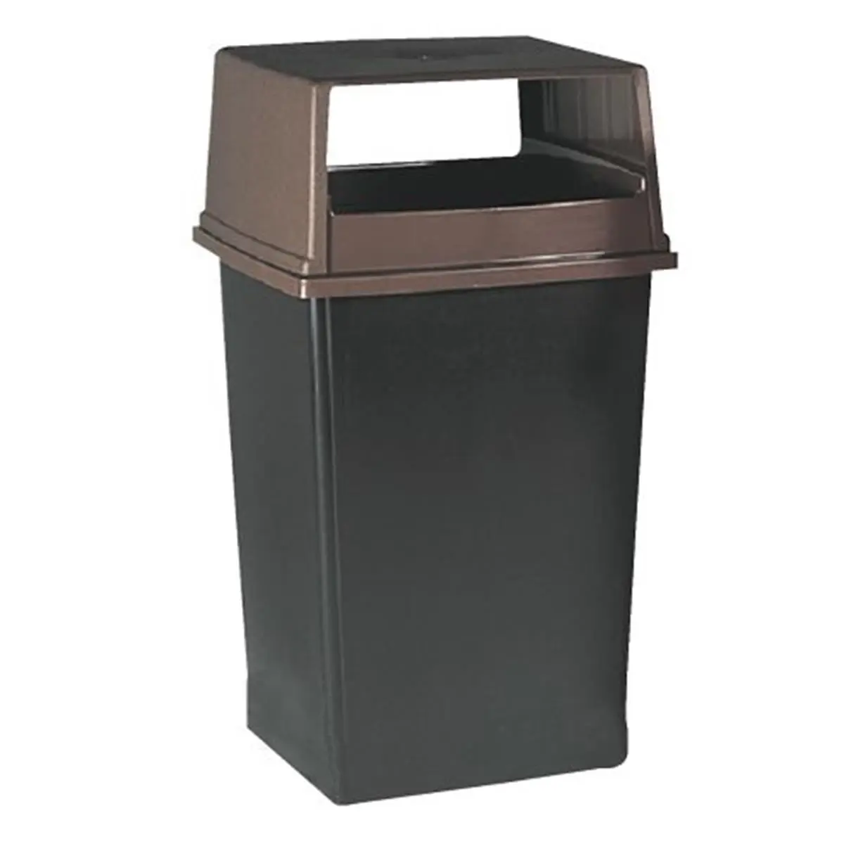 Rubbermaid Commercial Products RCP 256B BRO Plastic High-Traffic Waste Container - Brown, 56 gal, 22-3/4" Wide, 25-1/2" D, 31-1/8" H, Indoor/Outdoor Home Care Bin