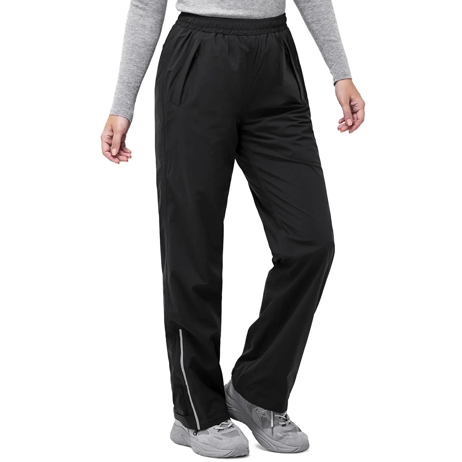 33,000ft Women's Rain Pants Lightweight Breathable Waterproof Pants Soft Windproof Overall Rain Pants for Hiking, Golf