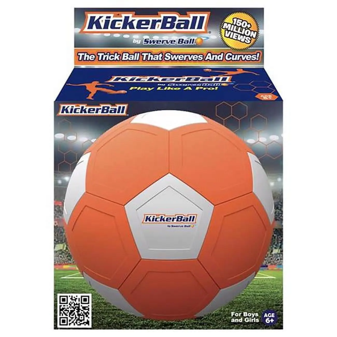 Swerve Sports Futsal Ball - Orange Youth & Children's Sports Ball with Patented Panels, Bend Control, No Skill Needed for Futsal Play, Balls