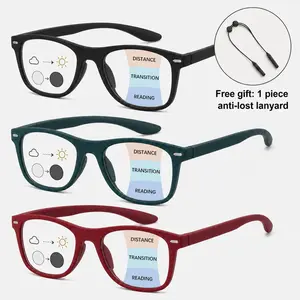 Progressive Photochromic Reading Glasses, Multifocal Light Adaptive Readers, Blue Light Filter Eyeglasses with Textured Frame, UV Shield, HD Clear Vision for Men & Women outdoorfun