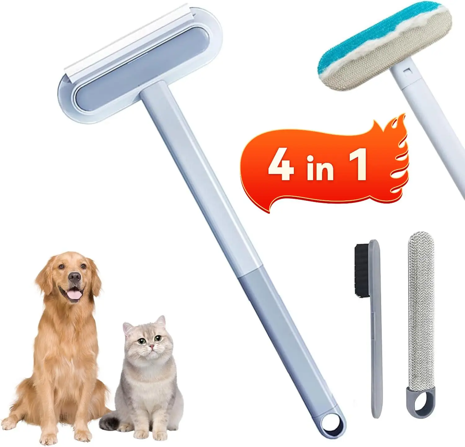 2PCS Pet Hair Removal Tool, Multi-functional, Reusable, Washable Lint Cleaner for Dog and Cat Hair, Gentle on Furniture, Effective on Carpets,Cleaning