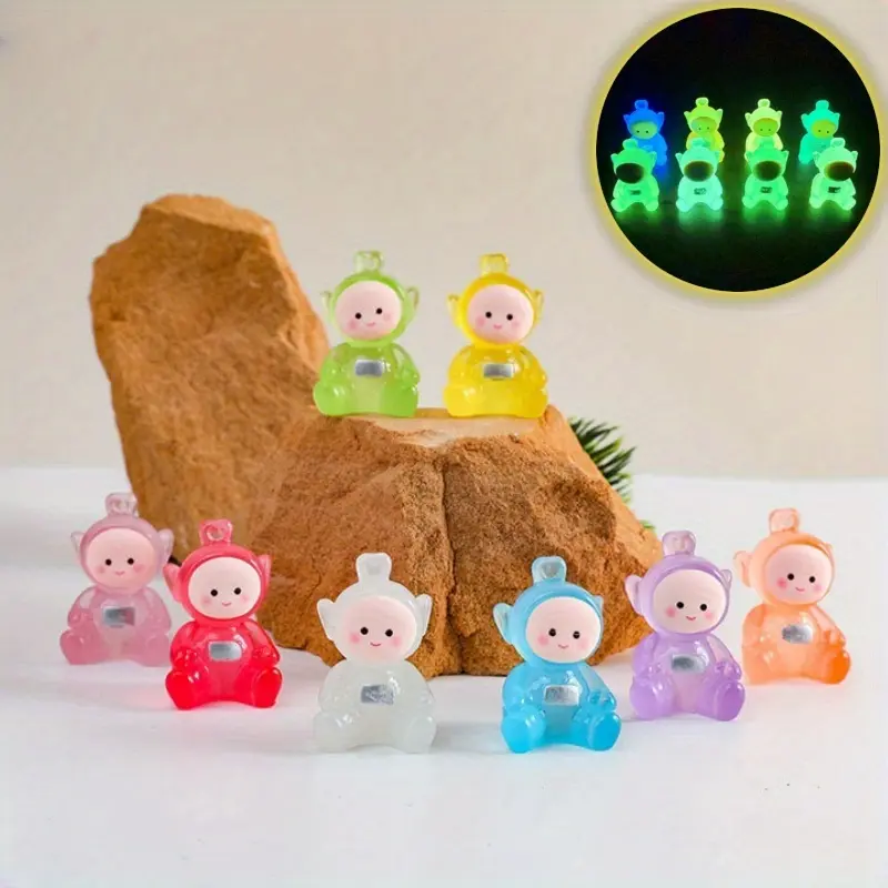 8 Piece Glowing Miniature Statues, Glow in the Dark Resin Amphibian Sculptures, Resin Animal Sculptures, Decorative Figurines, Animal Design, Home Decor Statue, Aquarium Decor, Fairy Garden, Room, Car, Patio Decoration, Creative DIY Accessories