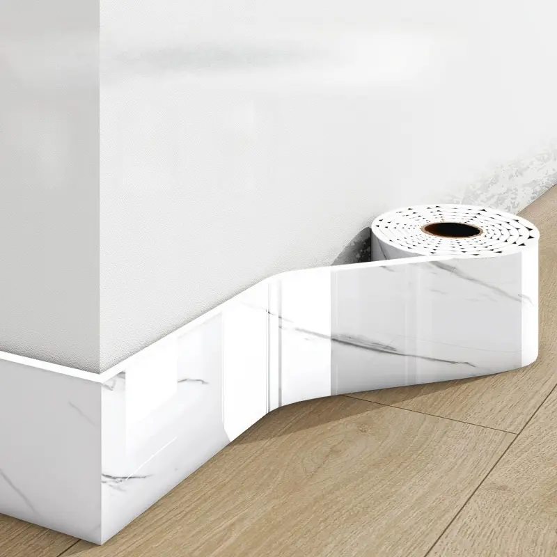 1/3roll,197 inches x 3.94 inches,thickened version,European-style marble tile panel wallpaper, Marble pattern sticker, self-adhesive PVC brick imitation,peel and stick, DIY removable without residue, waterproof, wear-resistant, bedroom corner decorati