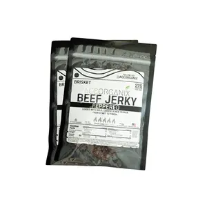 Ace Organix Brisket Beef Jerky Peppered 2 Pack High Protein Snack Made in USA 27g Protein per Bag Ideal for Fitness Enthusiasts Premium Brisket Clean Ingredients