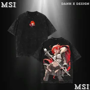 Eris | Mushoku Tensei Washed Tee Hoodie Sweater Double Printed Fiery Bond Graphic — For Lovecore Fans, For Gift Drops That Burn With Heart R8D