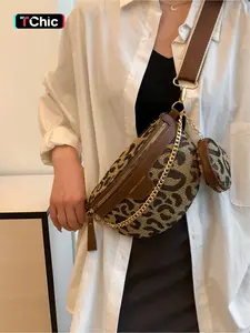 Fashion Leopard Pattern Fanny Pack, Casual Versatile Zipper Chest Bag for Women, Trendy All-match Sling Bag for Daily Use, Casual Waist Bag, Fashion Waist Packs