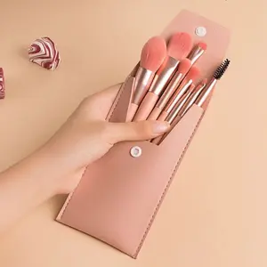 8-Piece Mini Macaron Soft Bristle Makeup Brush Set, Portable Beginner Blush Eyeshadow Brushes, Complete Makeup Tool Kit