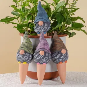 Goblin Water Seeper 4 Pieces Red Clay Ceramic Watering Device for Home Gardening Scene Layout Small Agriculture Lawn and Green Space Automatic Irrigation Tool