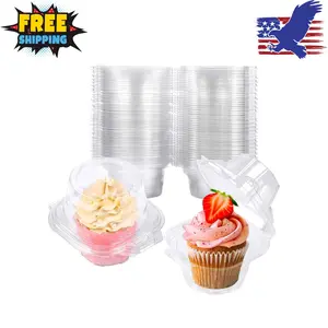 25 Pack Individual Cupcake Containers Plastic Cupcake Boxes Cupcake Holders