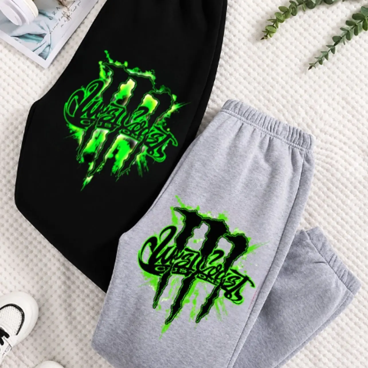 Ghost Energy Graphic Sweatpants, Unisex Oversized Joggers, Soft Cotton Blend Fleece, Relaxed Fit, Racing Streetwear, Comfortable Lounge Pants for Everyday Wear, Gift For Him, Gift For Her, Gym and Travel, Trending 2026 N