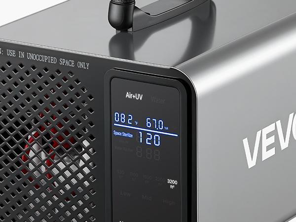 【Father's Day Dad Gift Idea】VEVOR Ozone Generator Ionizer - 36000mg/h Output, Independent 1000mg/h Output, Remote Control, 15s Delayed Start, Area-Based Timer, LCD Touchscreen, Commercial Industrial Odor Remover for Cars, Clothing (Up to 3200 sq.ft), Frui