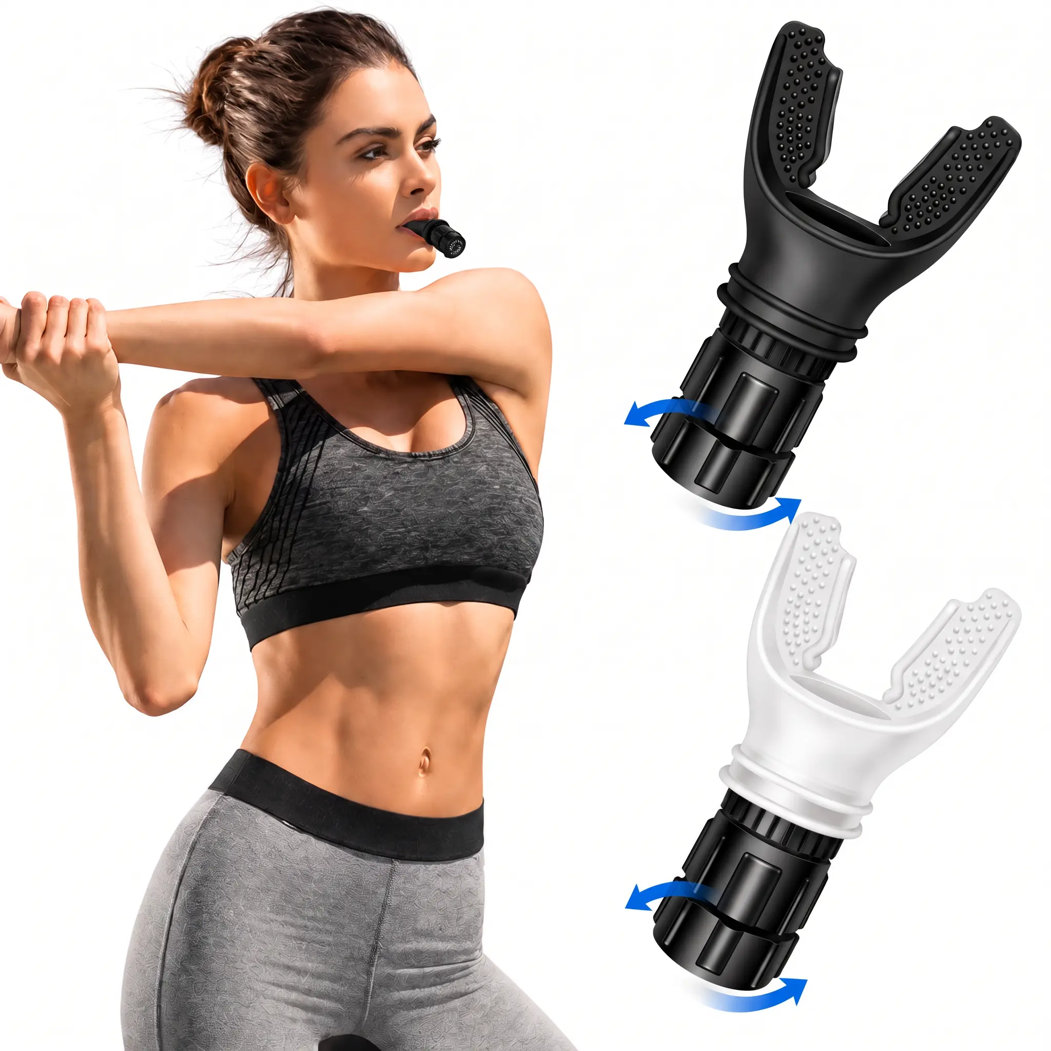 Compact Portable Breathing Trainer with Adjustable Resistance, Detachable & Easy-to-Clean Respiratory Exercise Device for Cardiopulmonary Endurance Training, Outdoor Running, Athletes, Aerobic Exercise, Home & Outdoor Fitness