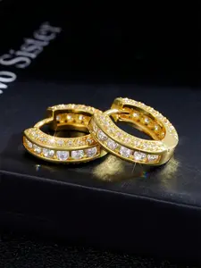 1 Pair Elegant Cubic Zirconia Stud Earrings For Men For Party Fashionable Jewelry Hip Hop Accessories