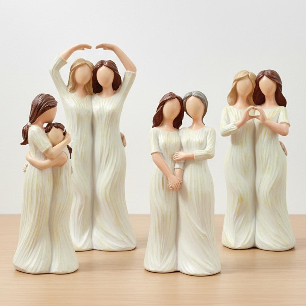 Charming Resin Double Heart Figurine | Elegant Home Decor | A unique gift for couples and friends, embodying love, friendship, and unwavering affection, adding a warm and meaningful atmosphere to your home or office.