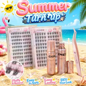 2 Styles Dramatic & Natural Lash Clusters Kit, Waterproof DIY Eyelash Extensions, Soft Comfort Lashes Set with Lash Glue & Tweezers, Easy Apply for Daily Makeup, Beginner Friendly Cosmetic