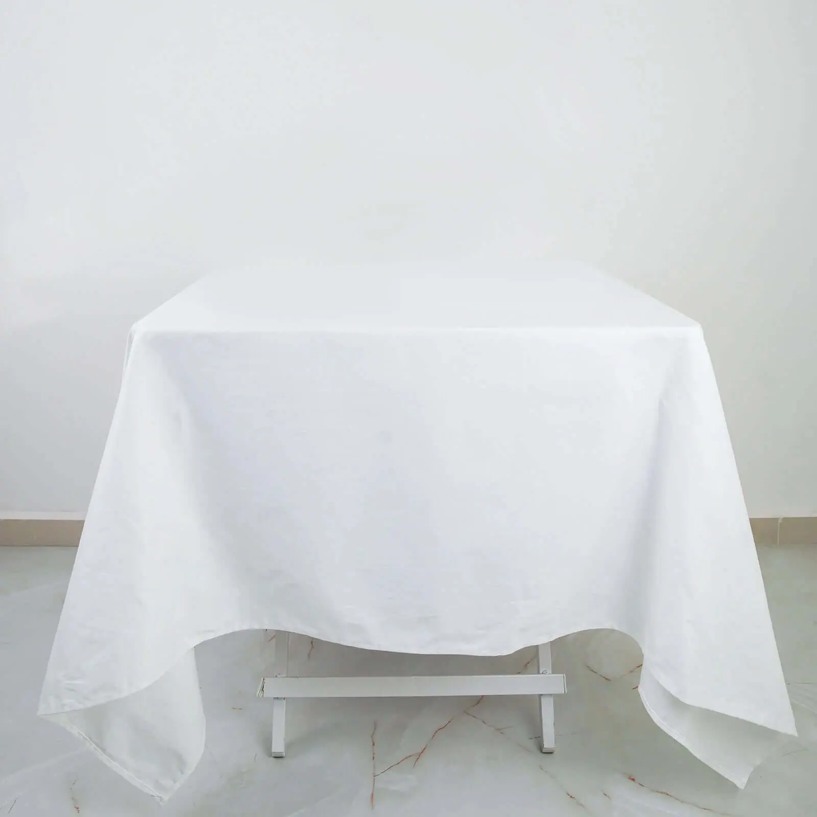 70"x70" 100% Cotton Solid Modern Square Tablecloth - White, Soft, Breathable Kitchen Linen Table Topper for Event, Party, Birthday, All Seasons Use