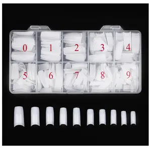 Acrylic Nail Tips White 500Pcs French Artificial False Tip for Manicure Nails Art Salons & Home DIY