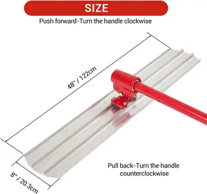 48" x 8" Bull Float Concrete Finishing Tool – Professional Grade Round-End Float with 4 Handles & Adjustable Bracket, Lightweight, Durable, Ideal for Smooth Concrete Surfaces