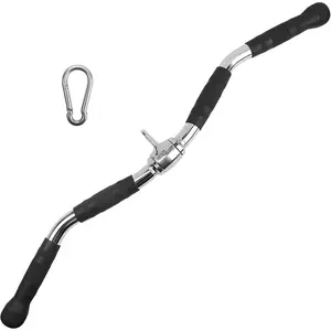 Curl Pulldown Bar with Rubber Handle, LAT Pulley Curl Bar for  Pulley System Machine