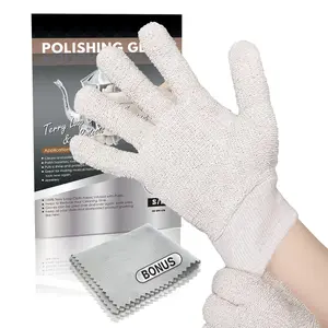 Polishing Gloves Polish Cleaning Glove Mitt for Sterling  Brass (S/M)