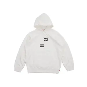 Supreme Men's Comme des Garcons SHIRT Split Box Logo Hooded Sweatshirt White, from StockX