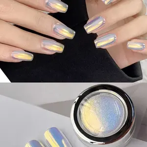 Aurora Color Changing Nail Powder, Neon DIY Nail Art Decor, Optical Illusion Nail Powder, 0.3g Piece, Manicure Supplies
