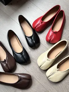 Chic Split Toe Ballet Shoes for Ladies Multi Color Options Soft Flat Sole Slip On Design Daily Office Streetwear Versatile Fashion Loafers