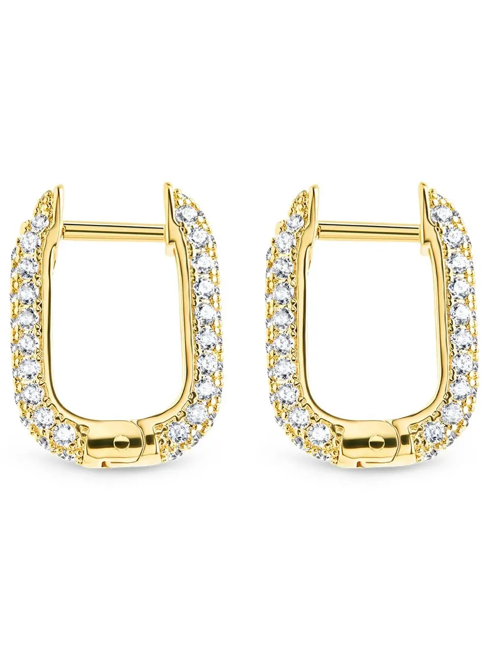 Francesca CZ Rectangular Hoop Earrings