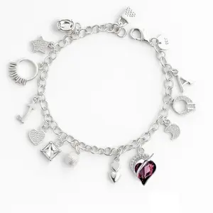 Bracelet with initials and stone S925