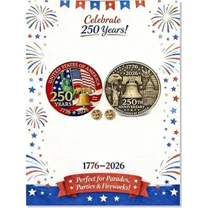 ChicBijoux S USA 250 Anniversary Pin America 250th Commemorative Lapel Pin 1776 2026 Patriotic Pin Set America 250 Merchandise Independence Celebration Jewelry Gift