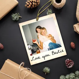 Custom Vintage Photo Ornament, Personalized Best Friend Keepsake Designed as a Thoughtful Gift for Besties, Friends, or Grandma