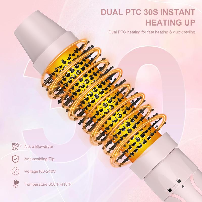 【NEW】3-in-1 Thermal Styling Brush: Heated Round Brush & Volumizer in 1 | 60s Heat Up, Dual Voltage, Safe for Travel