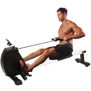 Magnetic Rowing Machine Is a Foldable Sports Rowing Machine with 8-Level Tensile System, Lcd Display, And Transport Wheels, Suitable for Family Full-Body Exercise