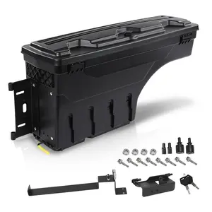 CROSSDESIGN Truck Bed Storage Tool Box Swing Case Left Side Fit For 2019-2021 Dodge Ram 1500