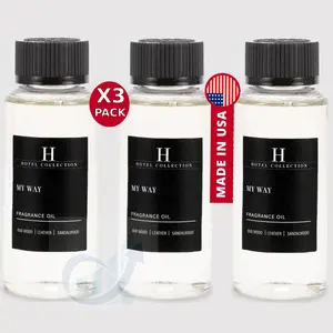 Hotel Collection - My Way Essential Oil Scent - Luxury Hotel Inspired Aromatherapy Scent Diffuser Oil - Lush Sandalwood, Warm Virginia Cedar, and Beautiful Iris - for Essential Oil Diffusers - 120mL Fragrance Freshener Scented Bottle Perfume Floral Gift