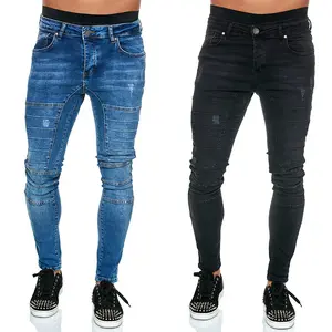 Cross-Border European and American Fashion Hot-Selling Men's Slim Fit Motorcycle Jeans New Style Men's Jeans