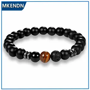 Minimalist Natural Stone Bracelet Men Charm Hematite Beads Bracelet Male Diy Jewelry Accessories Yoga pulsera hombres