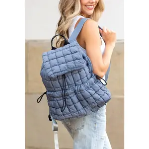 Aili's Corner Polyester Solid Quilted Puffer Backpack, Functional Luggage Bag