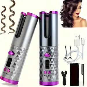 Portable USB-C Wireless Charging Automatic Curling Iron,Smart Home Personal Care Appliance,Includes Comb and Cable,Mini Curling Iron,High Aesthetic Value,High Value For Money,Ideal Holiday Surprise,Christmas Gift