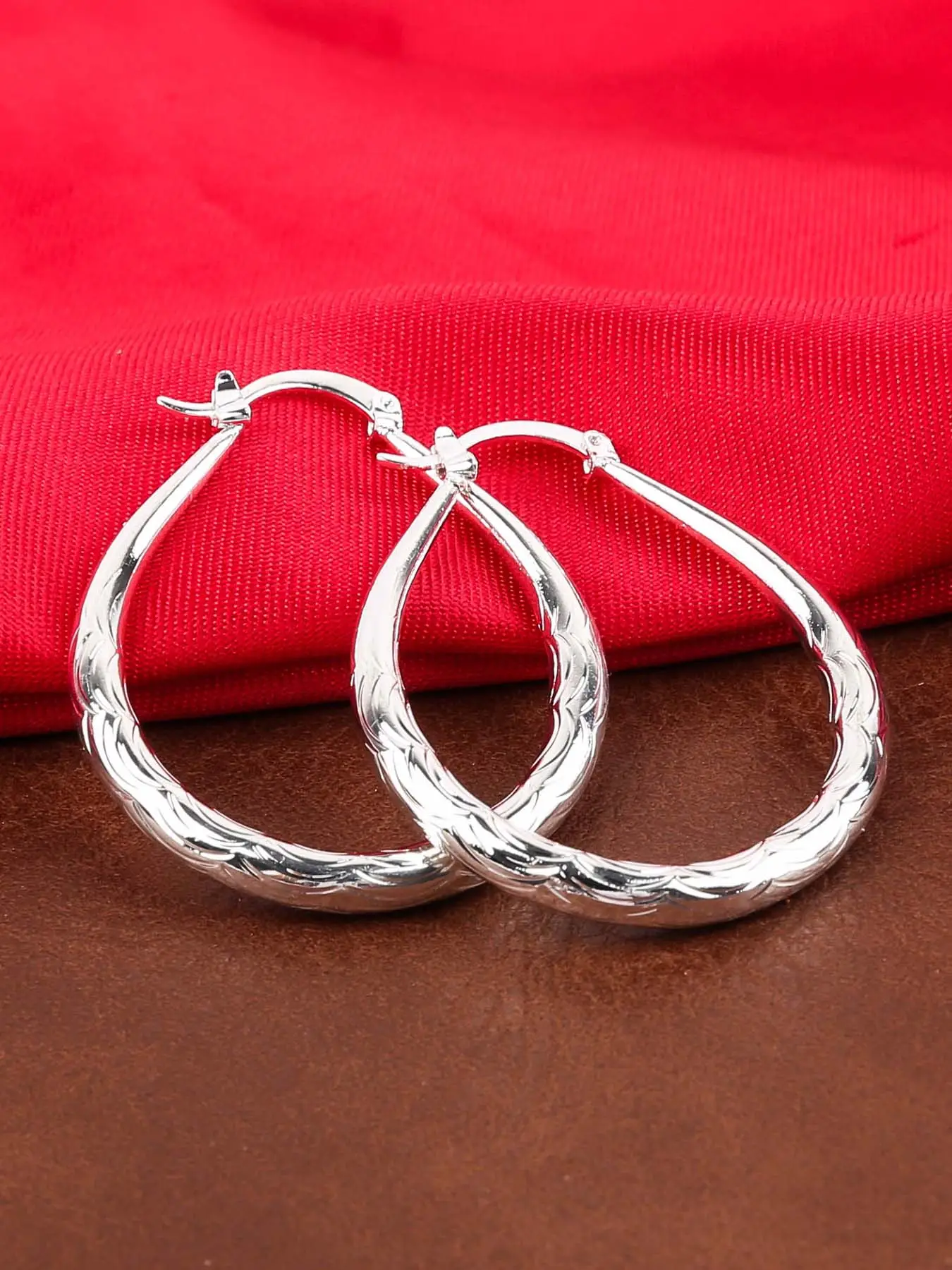 1 Pair Elegant Zinc Alloy Hoop Earrings, Water Drop Shaped Earrings for Women, Fashion Jewelry for Party, Daily Clothing Decor, Trendy All-match & Exq