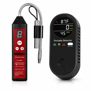 Multifunctional 2‑in‑1 Tester Combo: Portable Home Temperature Humidity Detector + High‑Sensitivity Refrigerant Leak Detector (0.14 oz/yr R134a) with UV/LED Light, LCD Display & Flexible Probe, Detect CFC/HCFC/HFC Leaks for Car AC & Home HVAC